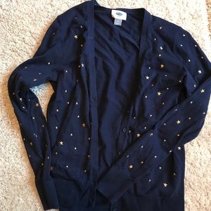 Old Navy cardigan - navy w/gold stitched stars